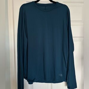 The North Face Men's Long Sleeve Crew in Teal Blue